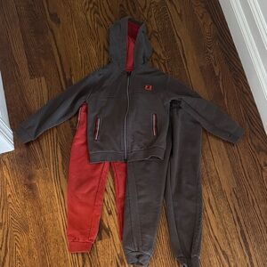 Mayoral Kids Two-Piece Hoodie and Jogger Set - Gray and Red boys size 6